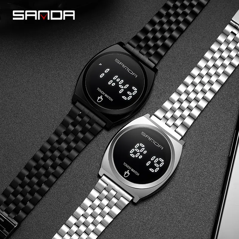 Sanda Touch Screen Business Steel Watch Digital Display - Image 3