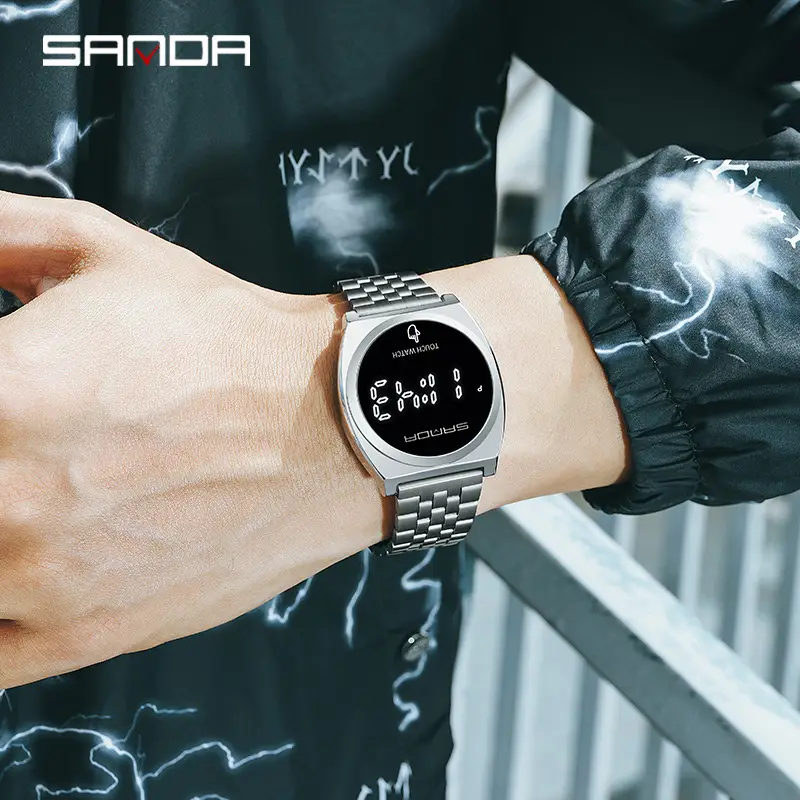 Sanda Touch Screen Business Steel Watch Digital Display - Image 4