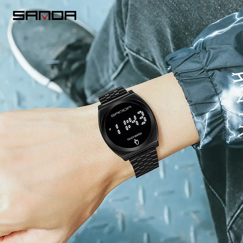 Sanda Touch Screen Business Steel Watch Digital Display - Image 5