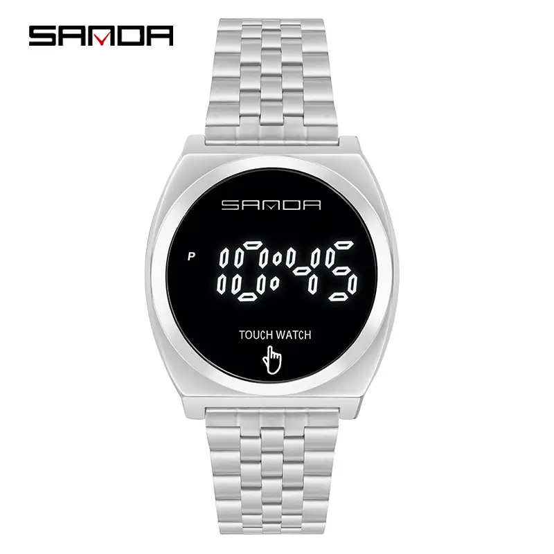 Sanda Touch Screen Business Steel Watch Digital Display - Image 2