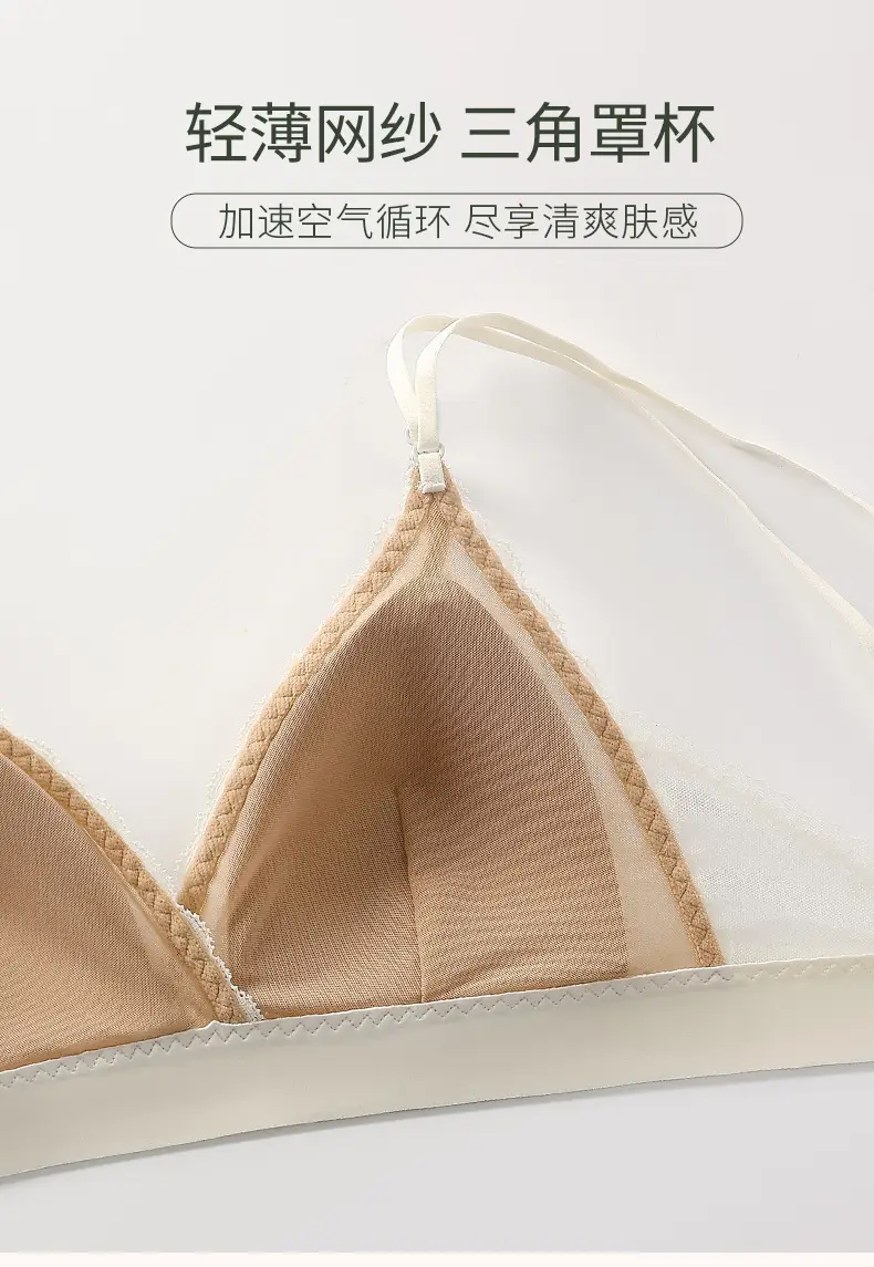 White Lace Triangle Cup Bra Small — feature 6