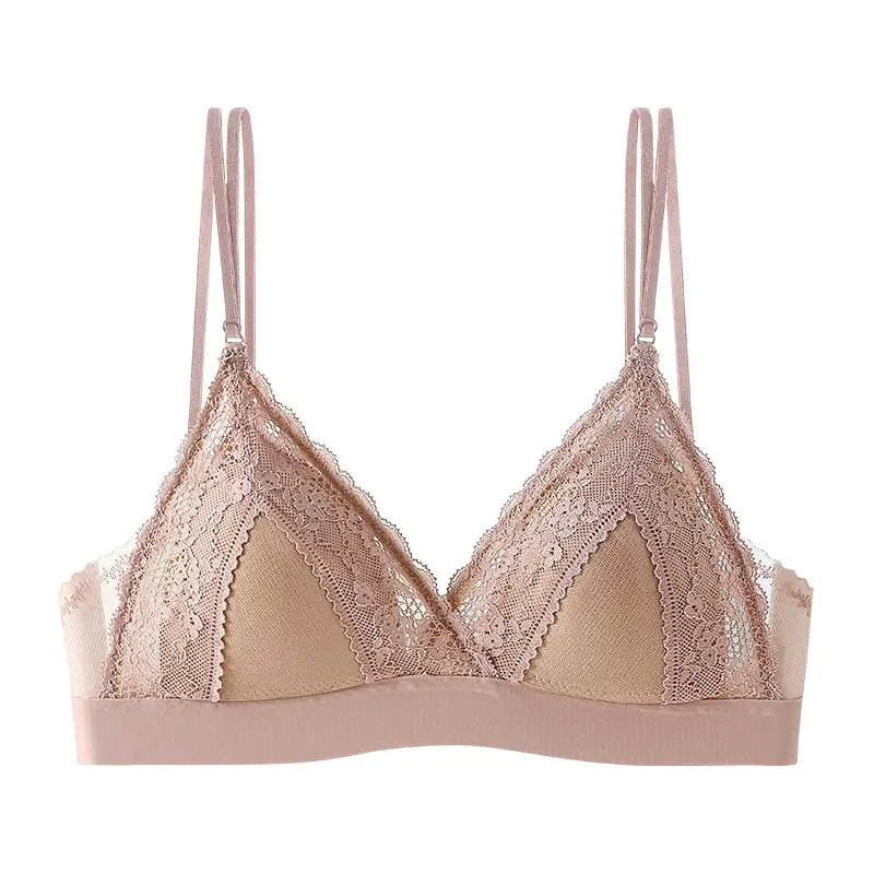 White Lace Triangle Cup Bra Small - Image 3