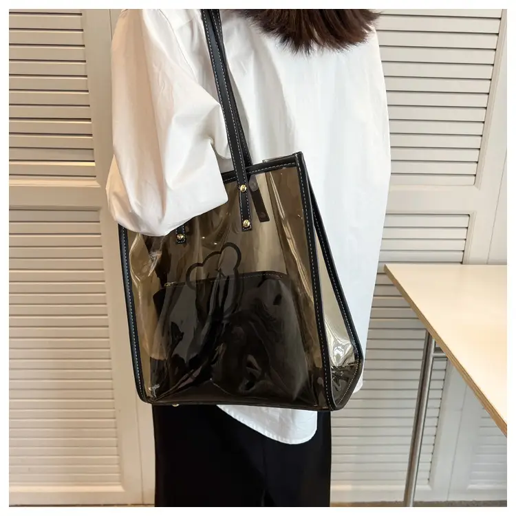 Transparent Bear Print Large Tote Bag for Women — feature 10