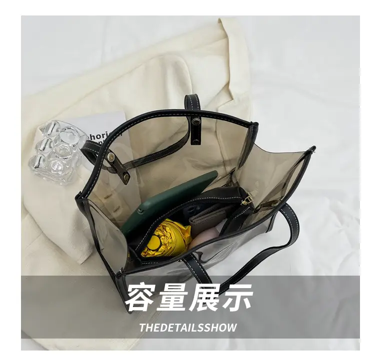 Transparent Bear Print Large Tote Bag for Women — feature 6