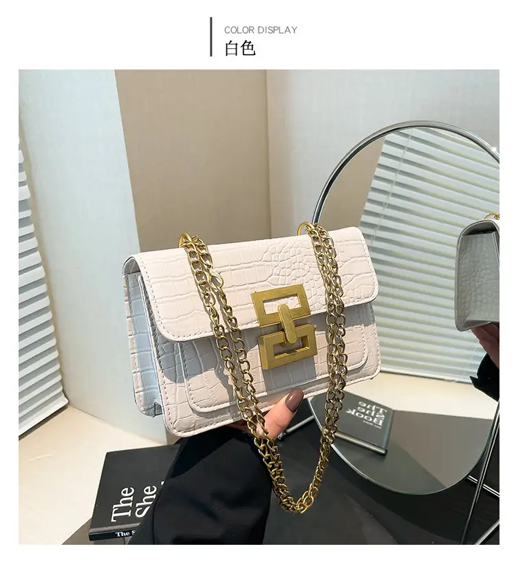 Trendy White Chain Shoulder Bag for Women — feature 26