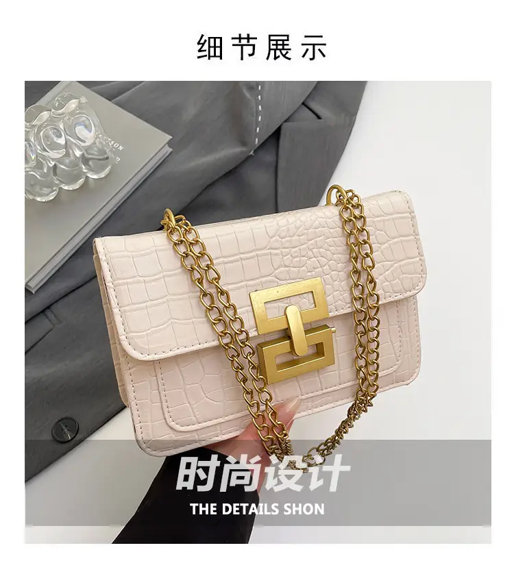 Trendy White Chain Shoulder Bag for Women — feature 4