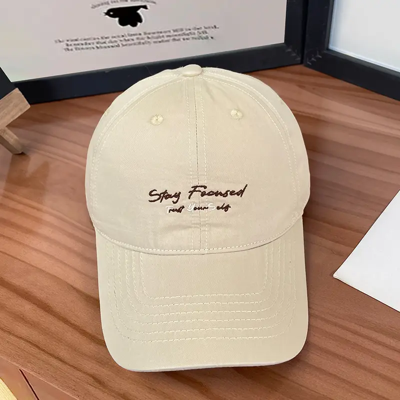 White Korean Letter Embroidered Women's Cap - Image 6