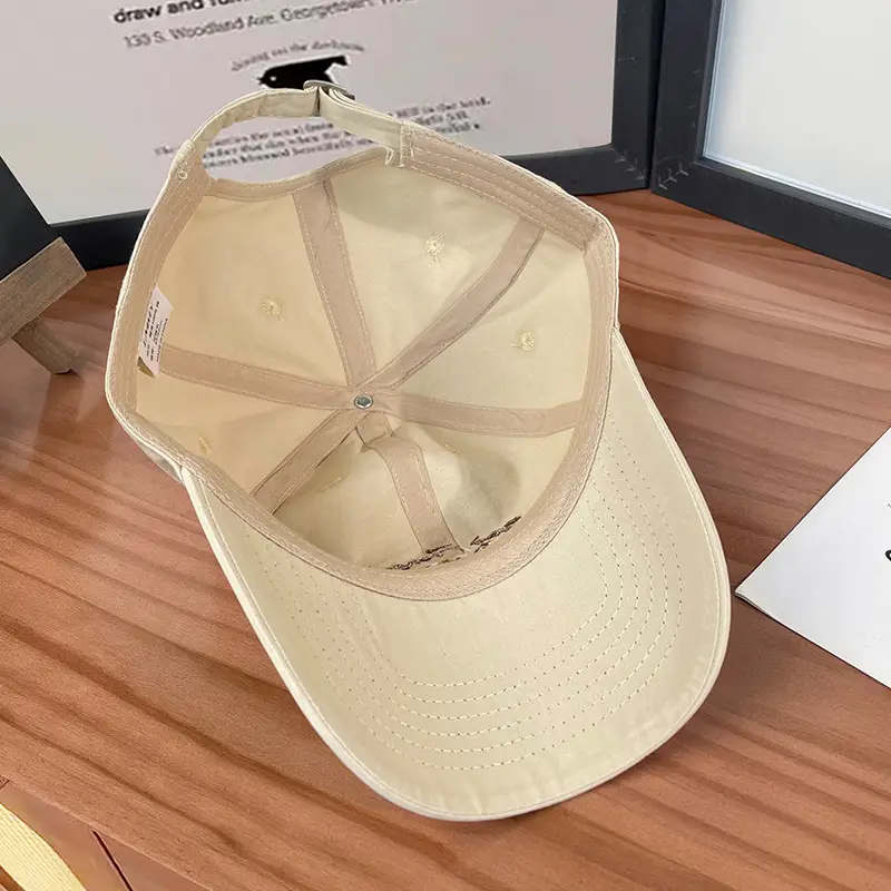 White Korean Letter Embroidered Women's Cap - Image 8