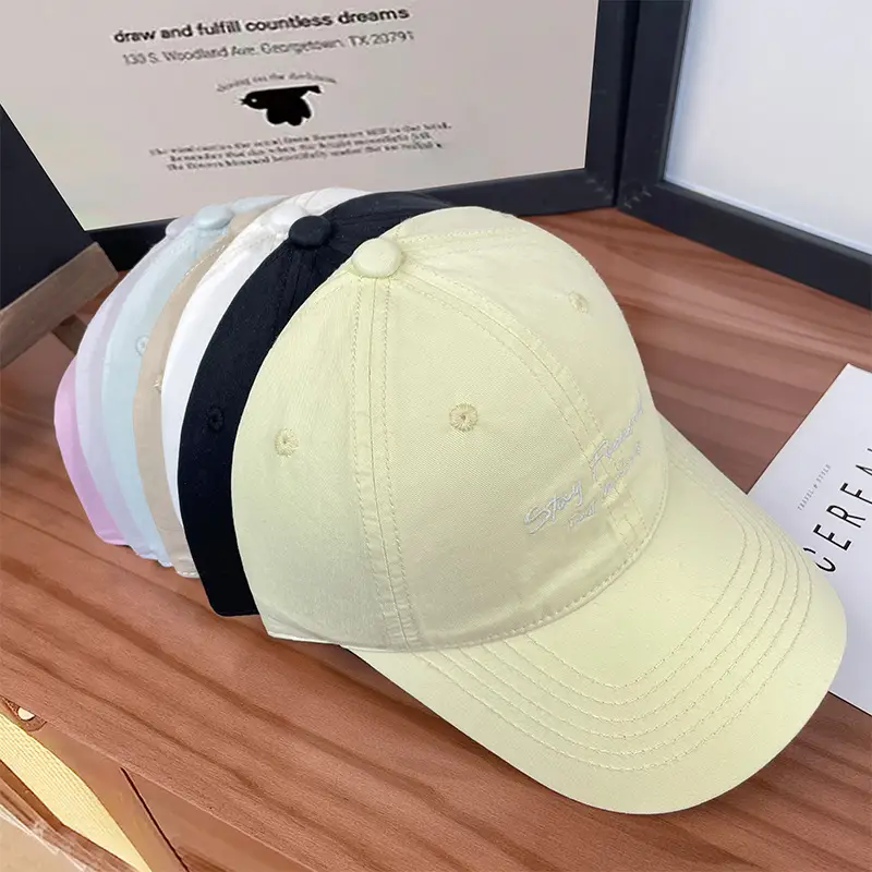 White Korean Letter Embroidered Women's Cap — feature 16
