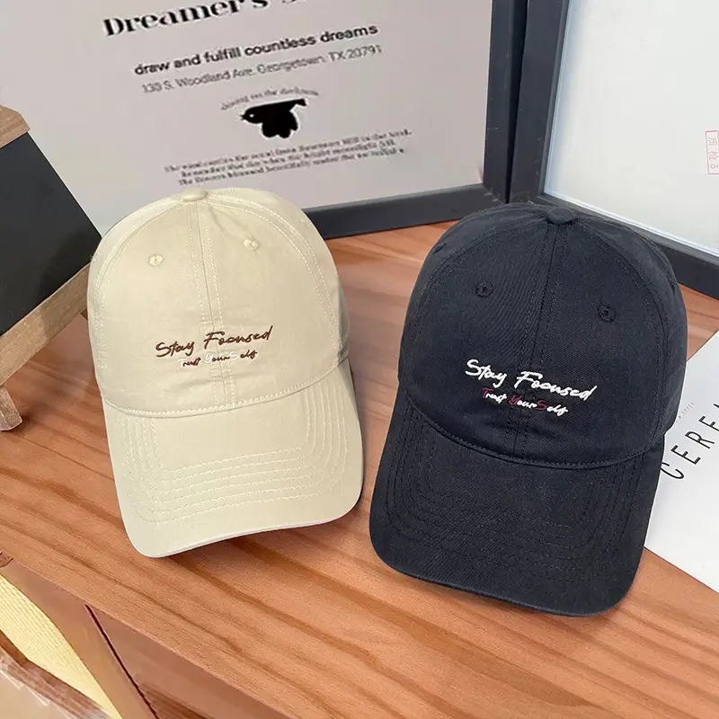 White Korean Letter Embroidered Women's Cap — feature 18