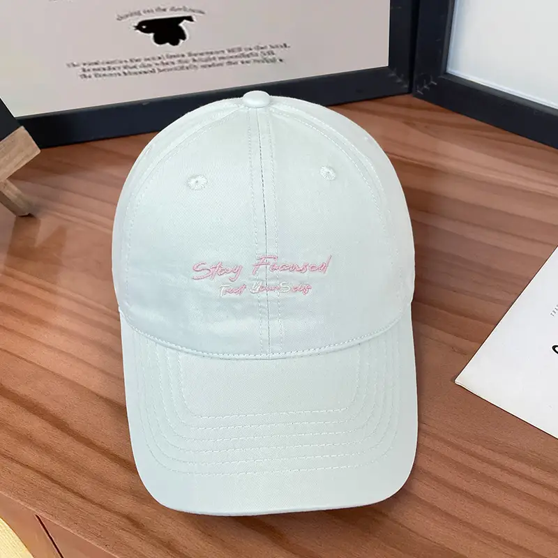 White Korean Letter Embroidered Women's Cap — feature 22