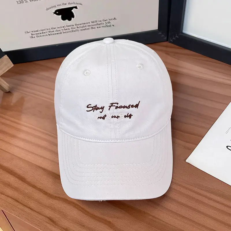 White Korean Letter Embroidered Women's Cap — feature 23
