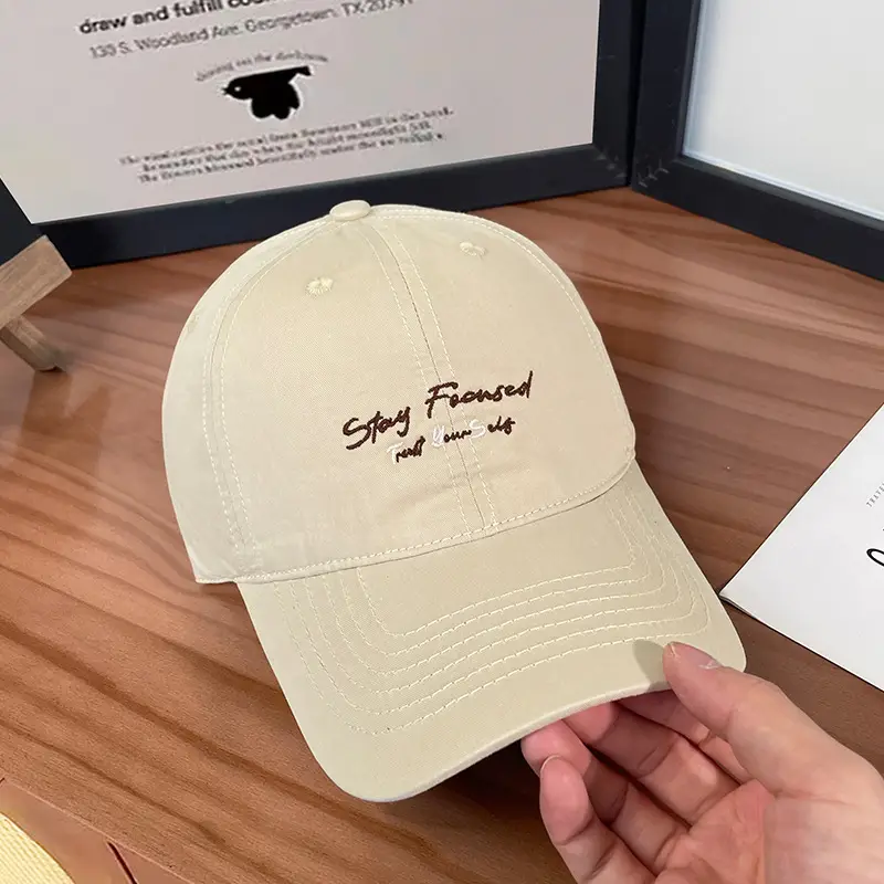 White Korean Letter Embroidered Women's Cap — feature 26