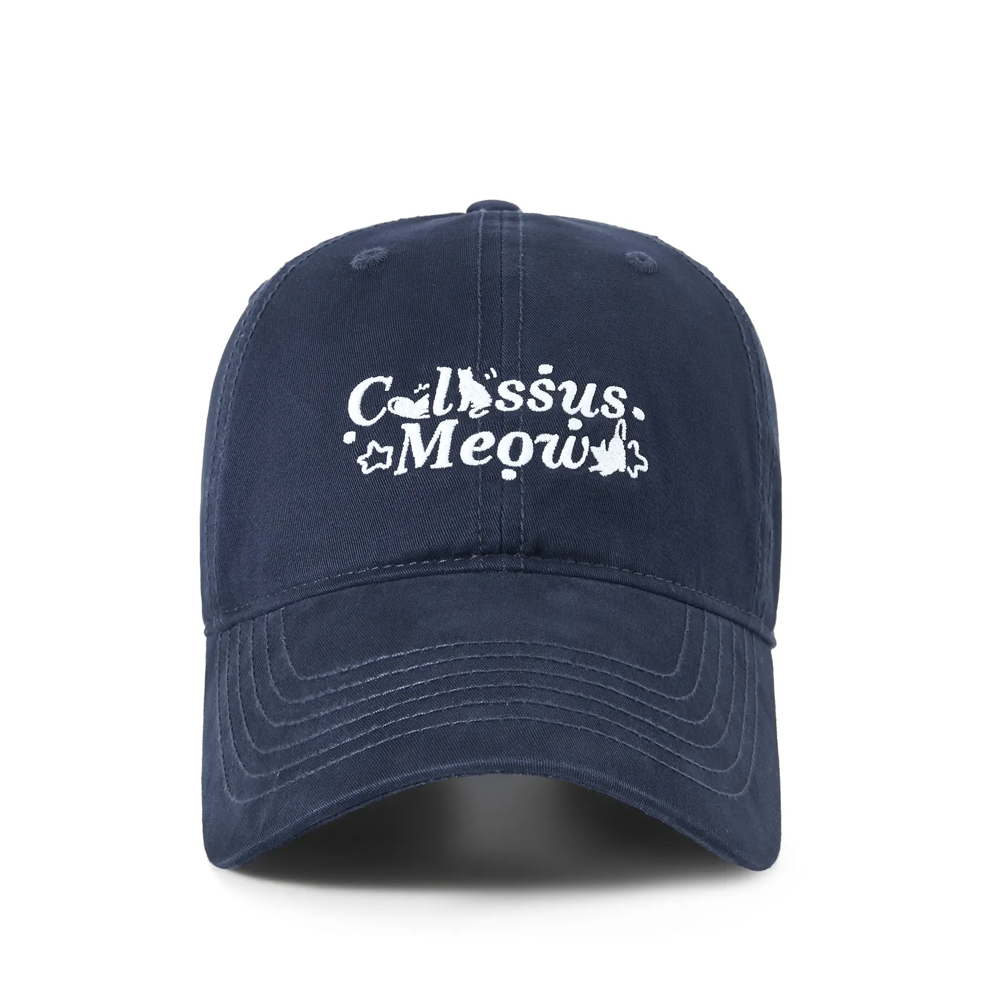 Japanese Style Embroidered Baseball Cap Black - Image 2