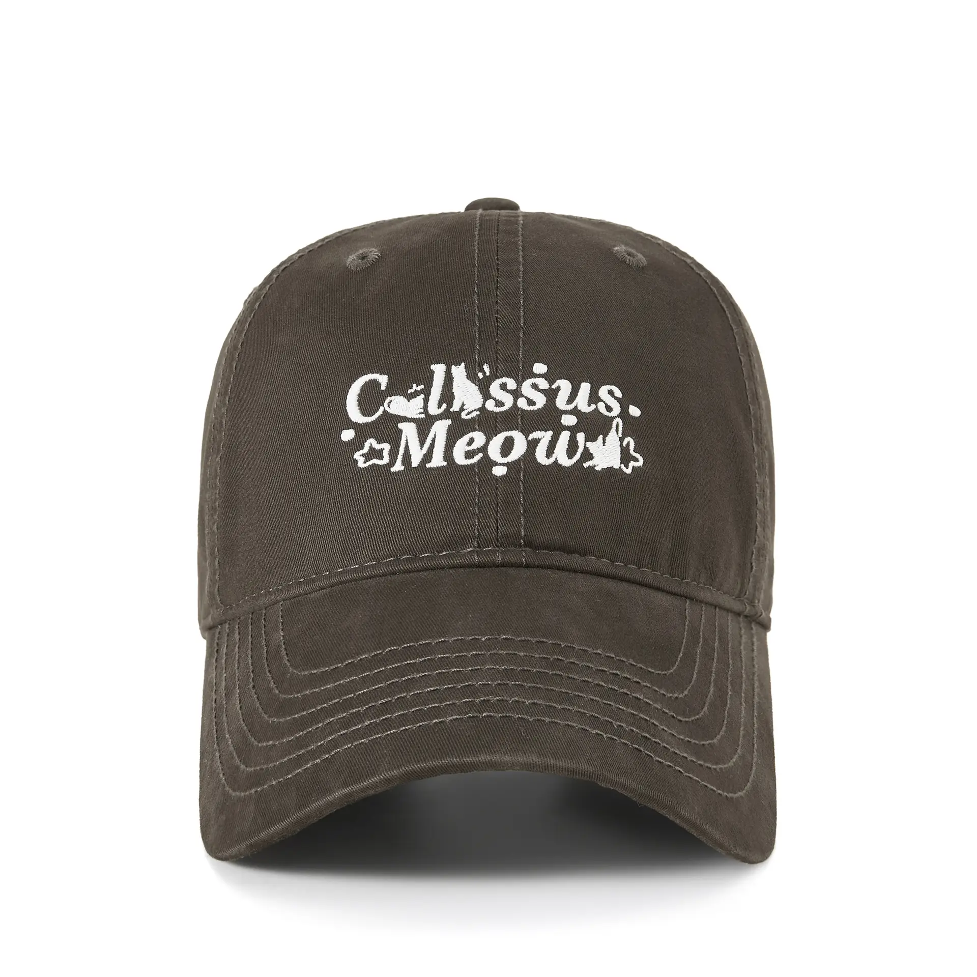 Japanese Style Embroidered Baseball Cap Black - Image 3