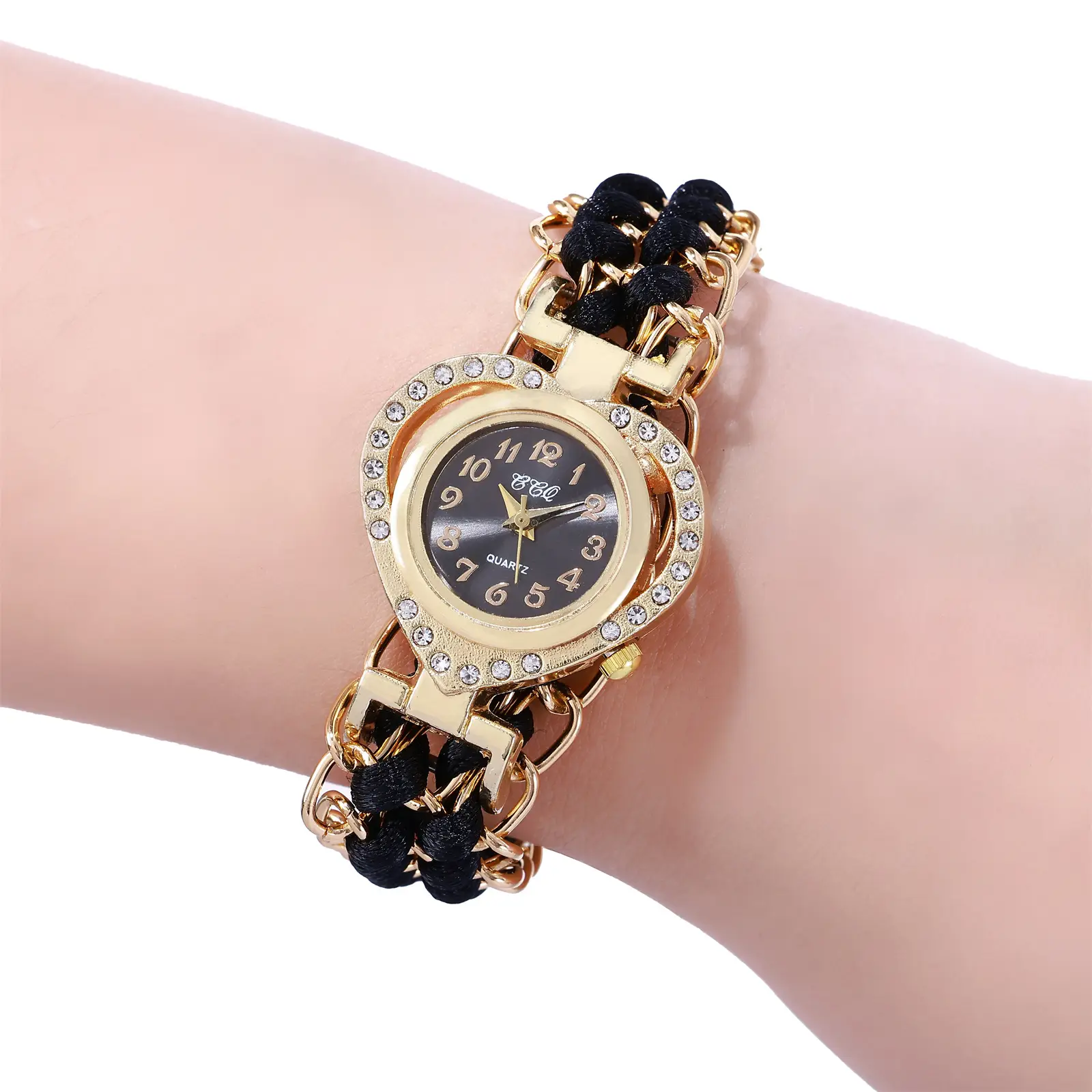 Gold Plated Braided Watch for Women Ethnic Love Case