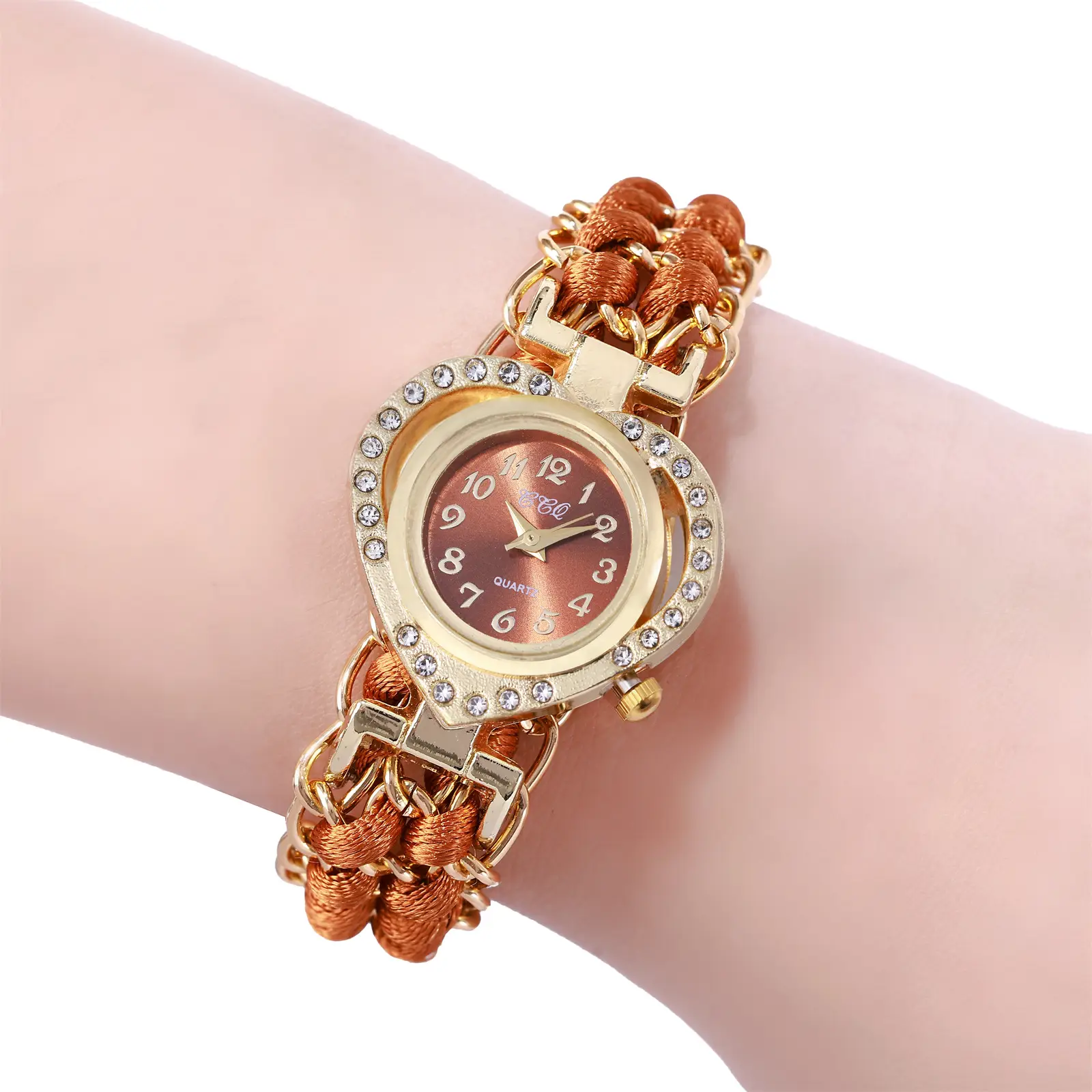 Gold Plated Braided Watch for Women Ethnic Love Case