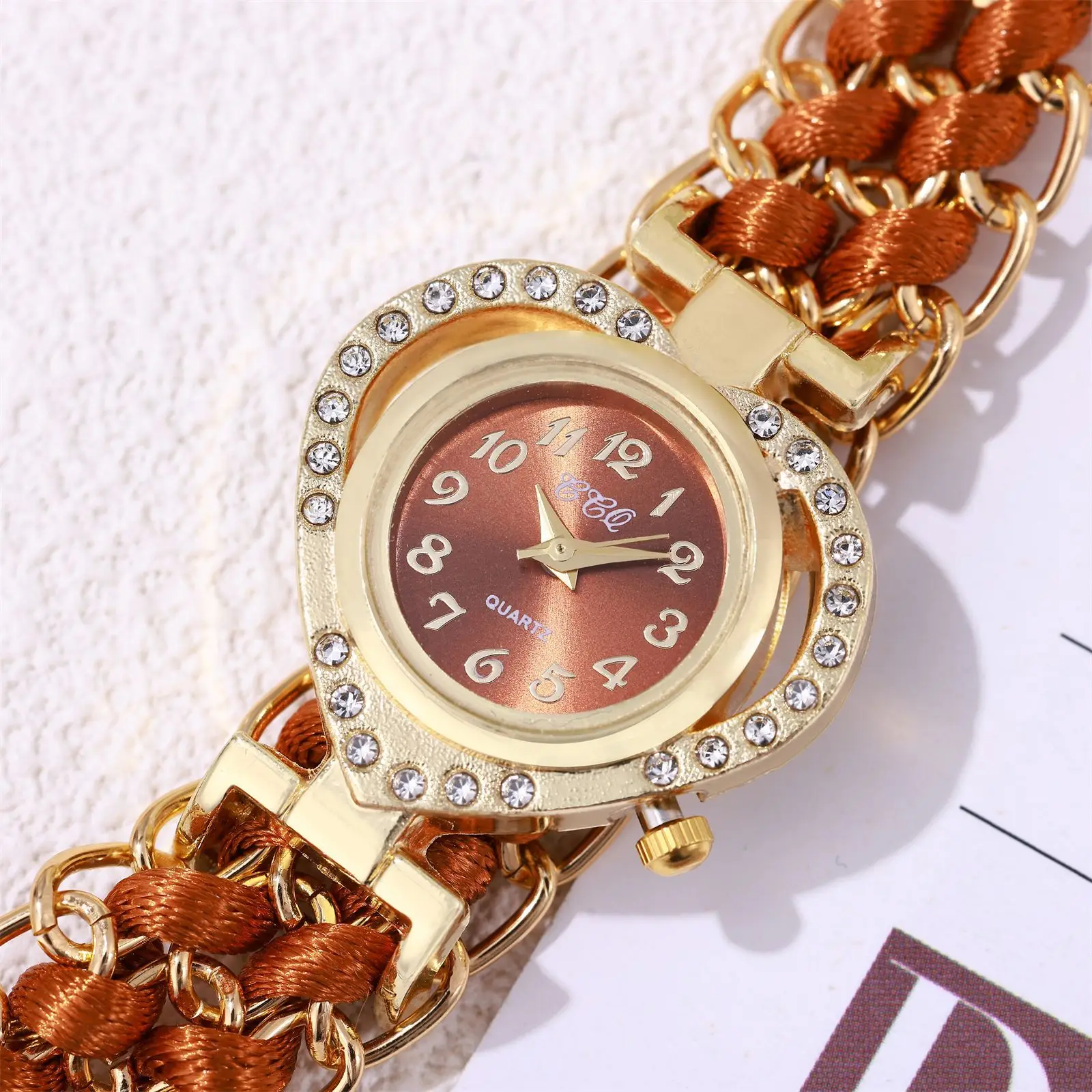 Gold Plated Braided Watch for Women Ethnic Love Case — feature 17