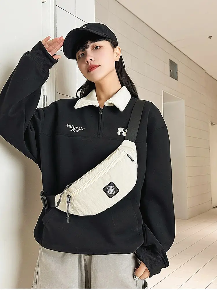 Black Crossbody Bag for Women Large Capacity Waist Bag - Image 7