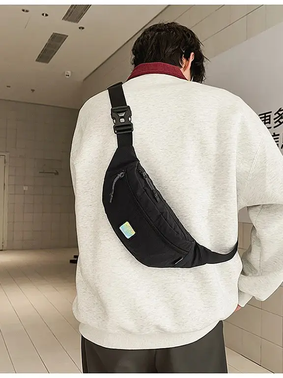 Black Crossbody Bag for Women Large Capacity Waist Bag - Image 9
