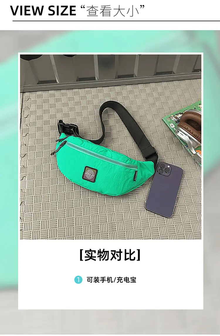 Black Crossbody Bag for Women Large Capacity Waist Bag — feature 5