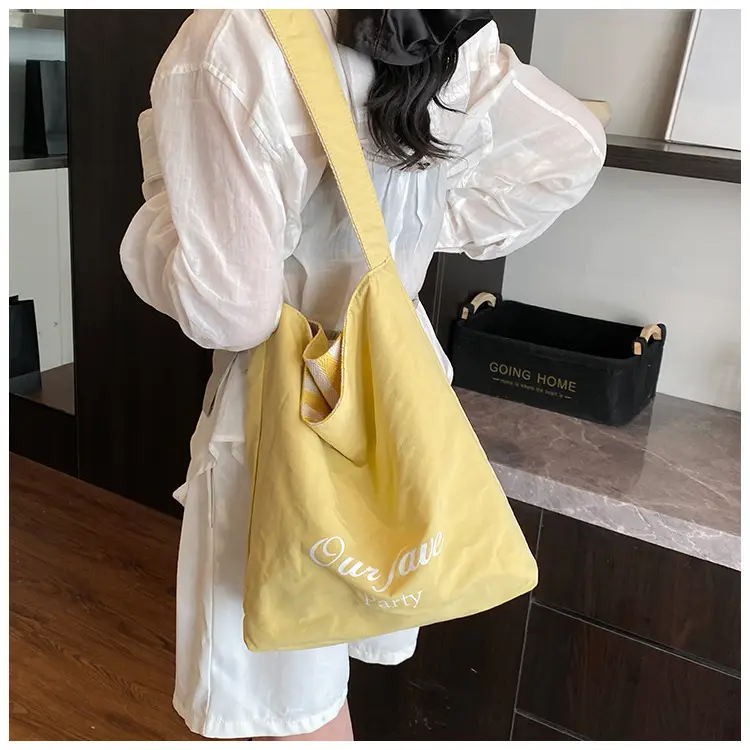 Women Striped Canvas Shoulder Bag 2024 New Commute Lightweight Tote — feature 20