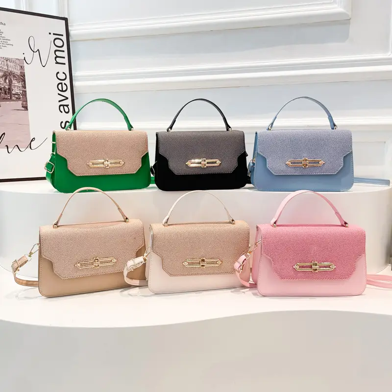 Green Beige Patchwork Shoulder Bag for Women 2025 - Image 10