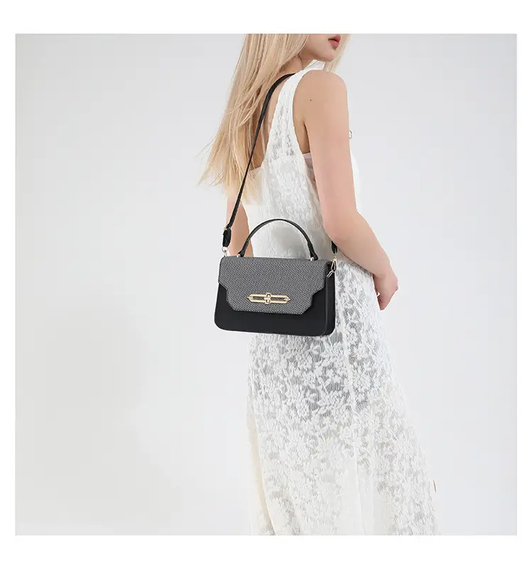 Green Beige Patchwork Shoulder Bag for Women 2025 — feature 13