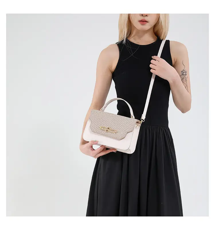 Green Beige Patchwork Shoulder Bag for Women 2025 — feature 18