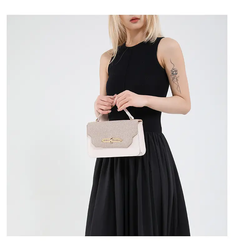 Green Beige Patchwork Shoulder Bag for Women 2025 — feature 19