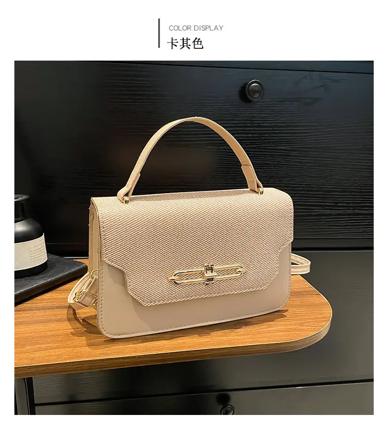Green Beige Patchwork Shoulder Bag for Women 2025 — feature 23