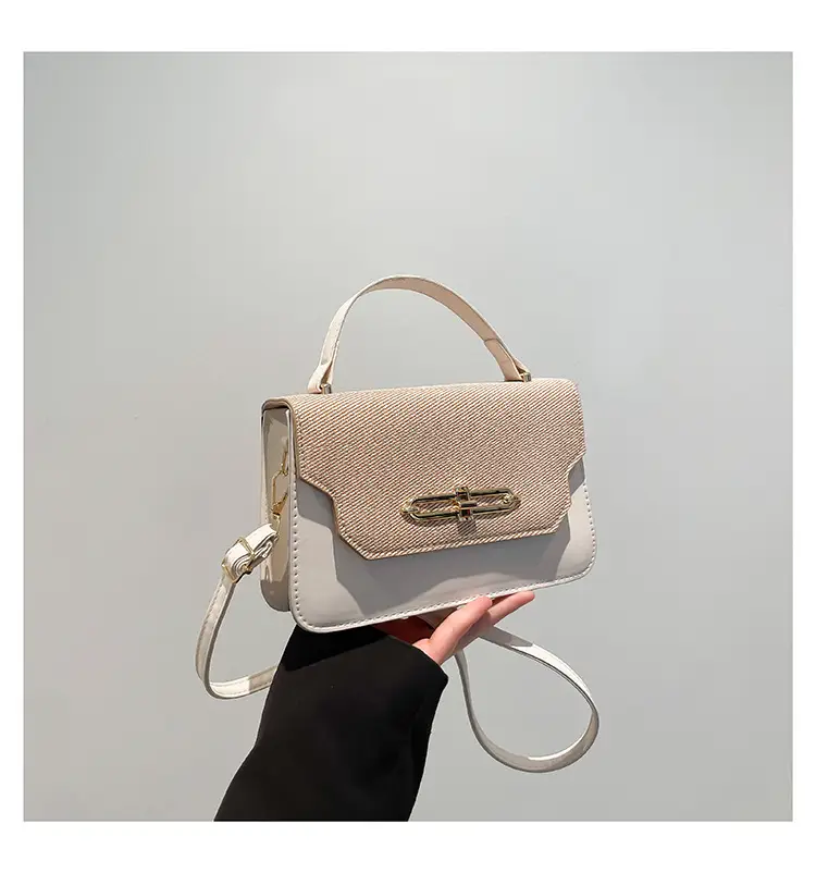 Green Beige Patchwork Shoulder Bag for Women 2025 — feature 28