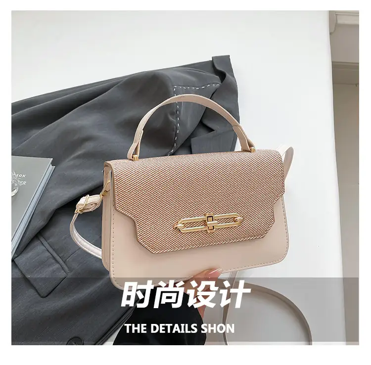 Green Beige Patchwork Shoulder Bag for Women 2025 — feature 7