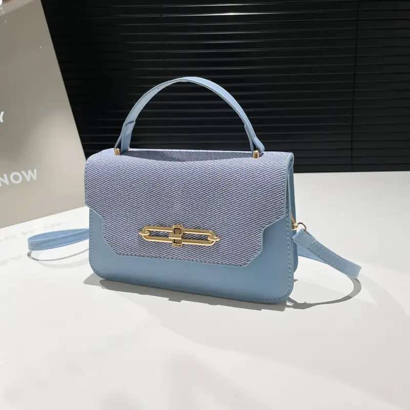 Green Beige Patchwork Shoulder Bag for Women 2025 - Image 5