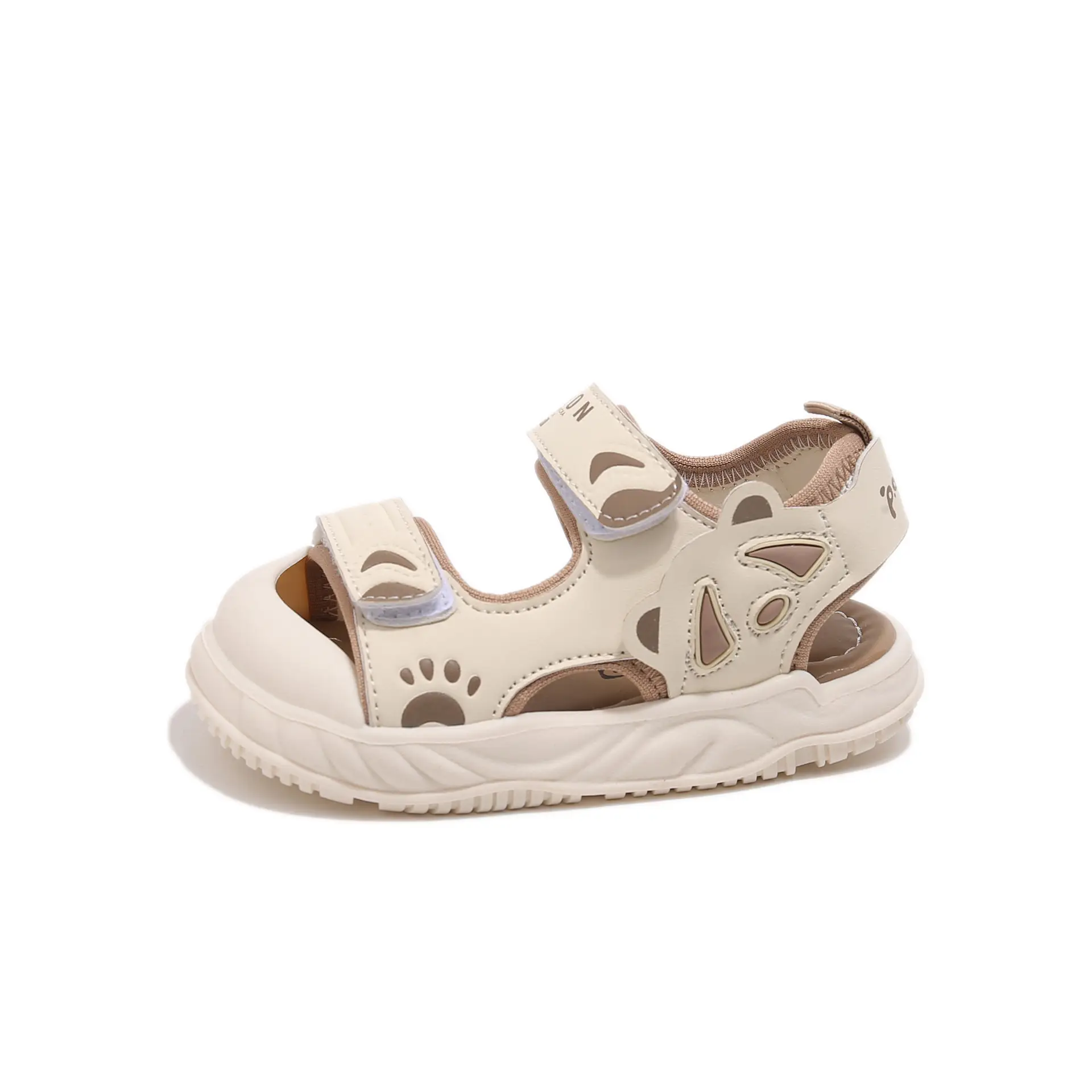 2025 Summer Toddler Sandals Black White Soft Bottom