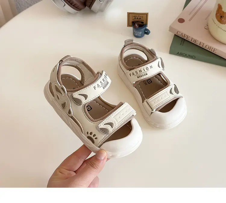 2025 Summer Toddler Sandals Black White Soft Bottom — feature 10
