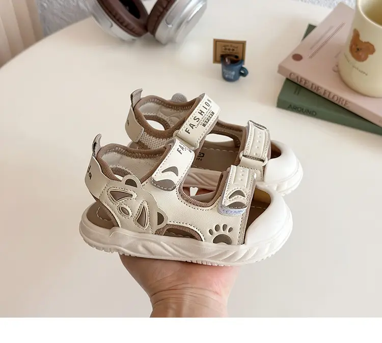 2025 Summer Toddler Sandals Black White Soft Bottom — feature 11