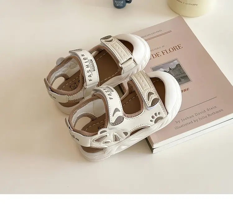 2025 Summer Toddler Sandals Black White Soft Bottom — feature 12