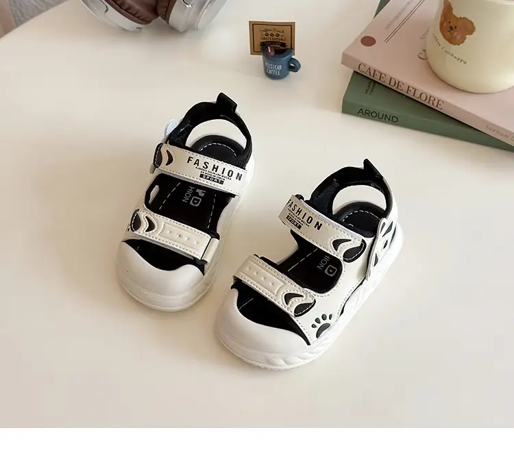 2025 Summer Toddler Sandals Black White Soft Bottom — feature 14