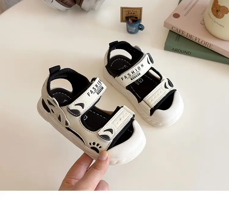 2025 Summer Toddler Sandals Black White Soft Bottom — feature 15