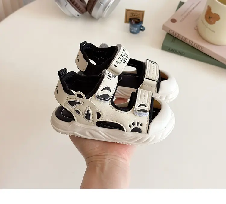 2025 Summer Toddler Sandals Black White Soft Bottom — feature 16