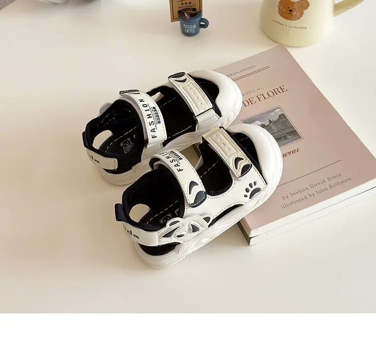 2025 Summer Toddler Sandals Black White Soft Bottom — feature 17