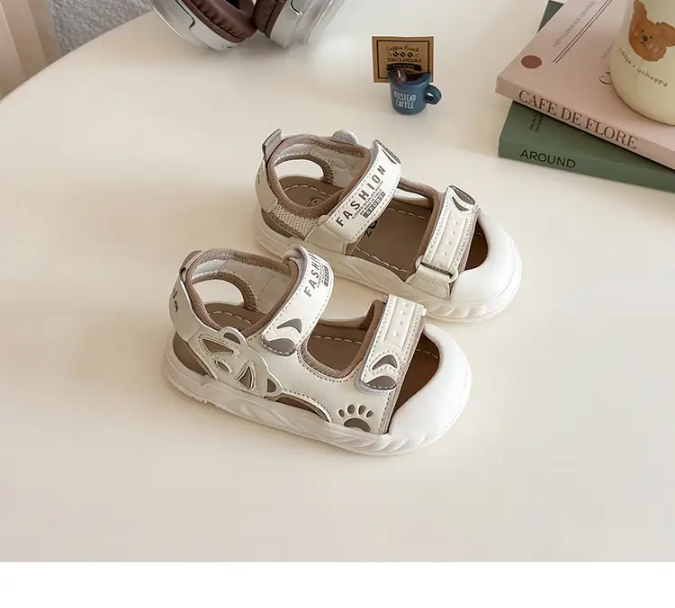 2025 Summer Toddler Sandals Black White Soft Bottom — feature 8