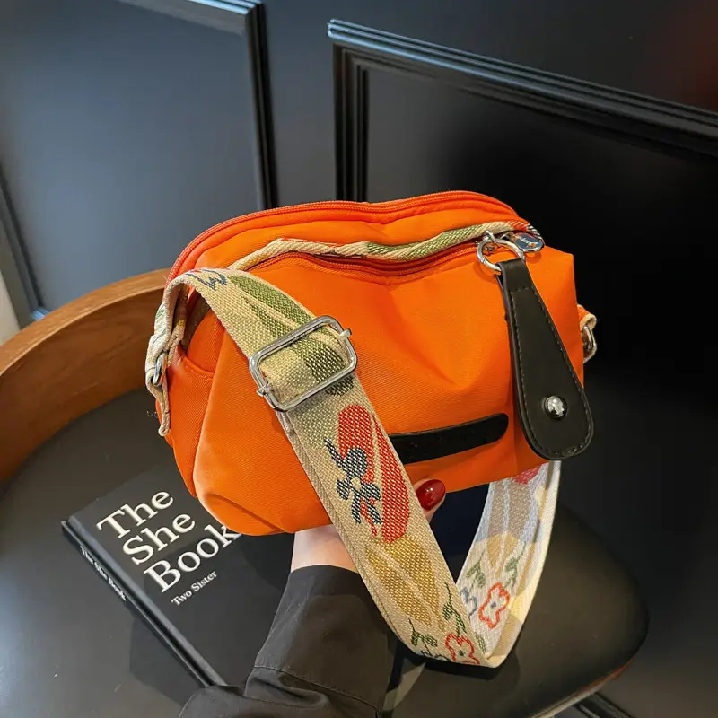 Orange Crossbody Bag for Women Large Capacity Commuting