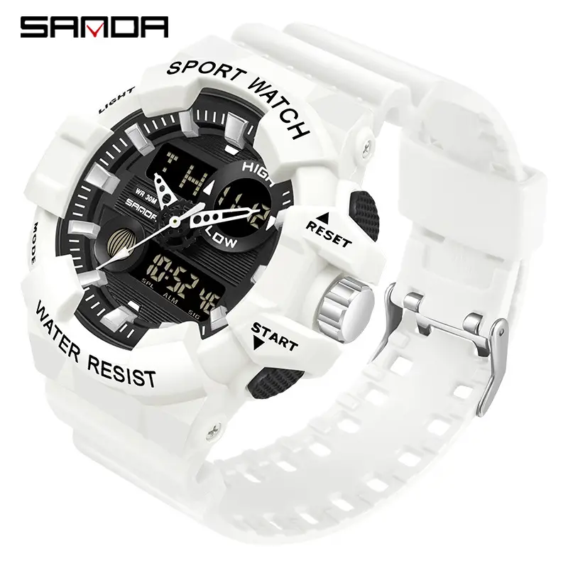 Sanda Multi-Color Digital Watch with Large Dial