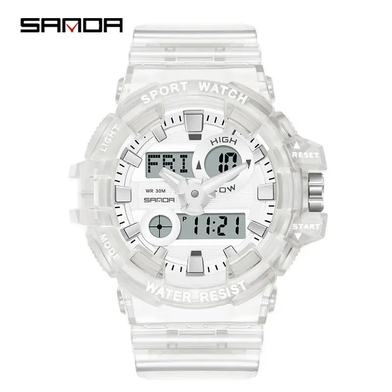 Sanda Multi-Color Digital Watch with Large Dial
