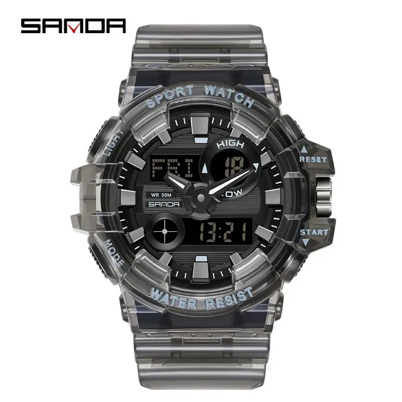 Sanda Multi-Color Digital Watch with Large Dial