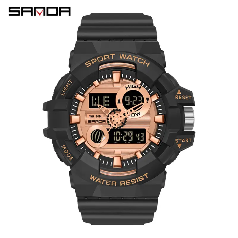 Sanda Multi-Color Digital Watch with Large Dial