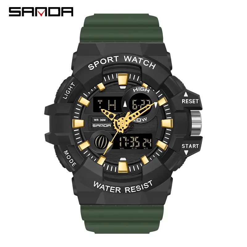 Sanda Multi-Color Digital Watch with Large Dial