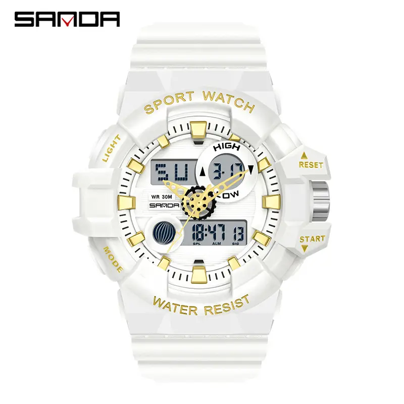 Sanda Multi-Color Digital Watch with Large Dial